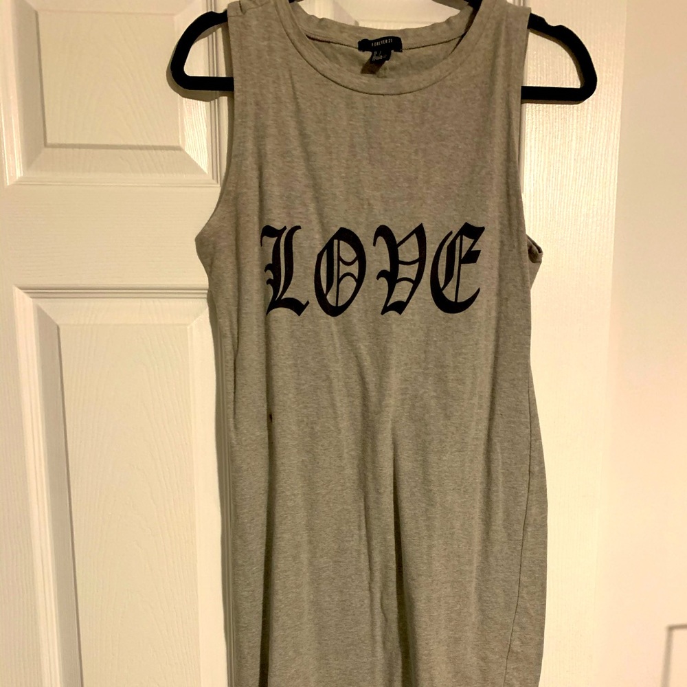 Gray bodycon dress “Love”